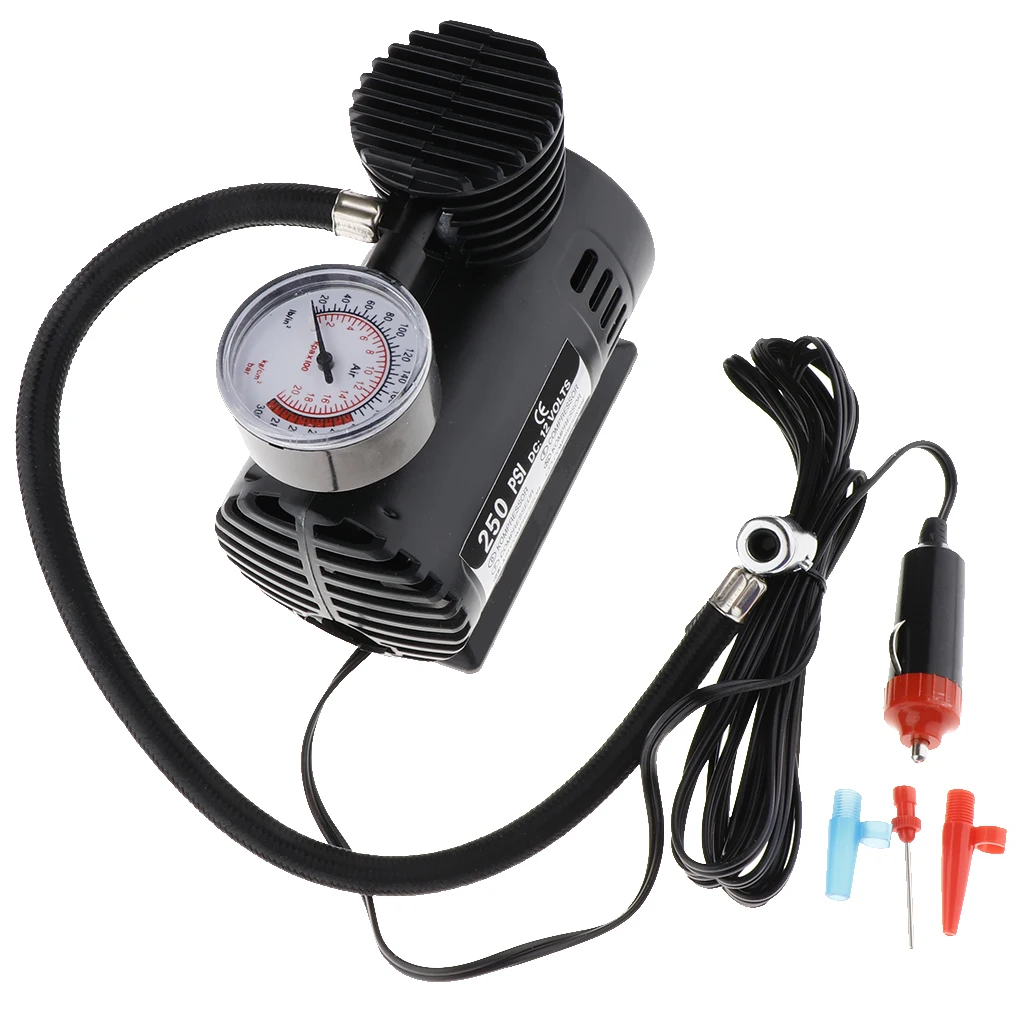 

Universal Portable Electric Mini 12V Air Compressor Pump With Gauge Auto Car Tyre Tire Inflator 300PSI