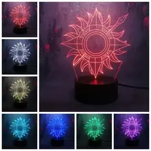 Новинка знак золотой пистолет пробежка через солнце 3D LED 7 цветов