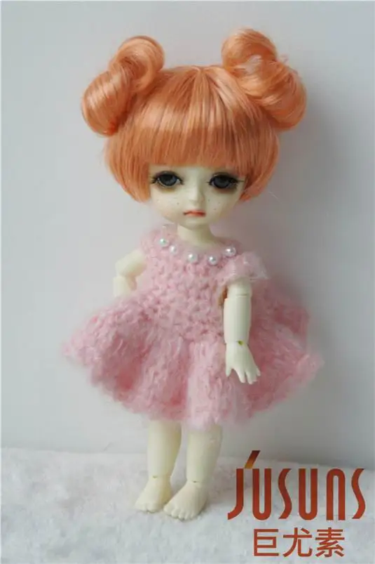 5-6inch OrangeSM118 JD301 1/8 1/6 милый синтетический мохер BJD кукольный парик модный двойной круг концентрический хвост Размер 5-6 дюймов 6-7 дюймов аксессуары для кукол - Цвет: 5-6inch OrangeSM118