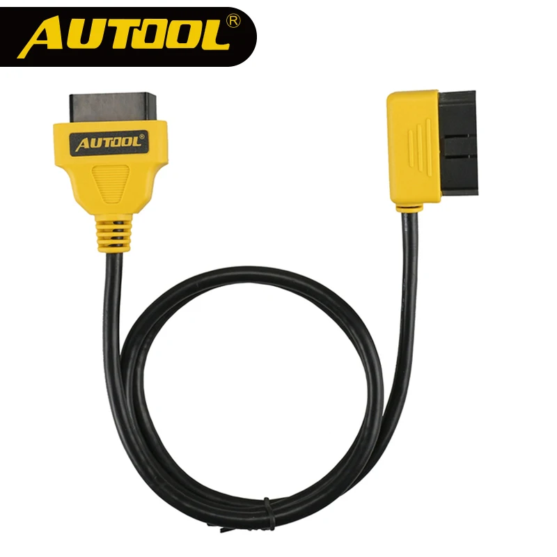 Автомобильный Удлинительный кабель AUTOOL OBD2 100 см 16 контактный разъем изогнутый