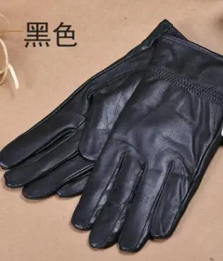 black Женские зимние перчатки из натуральной кожи, женские утепленные флисовые перчатки с подкладкой из натуральной кожи, одноцветные перчатки для вождения R300 - Цвет: black