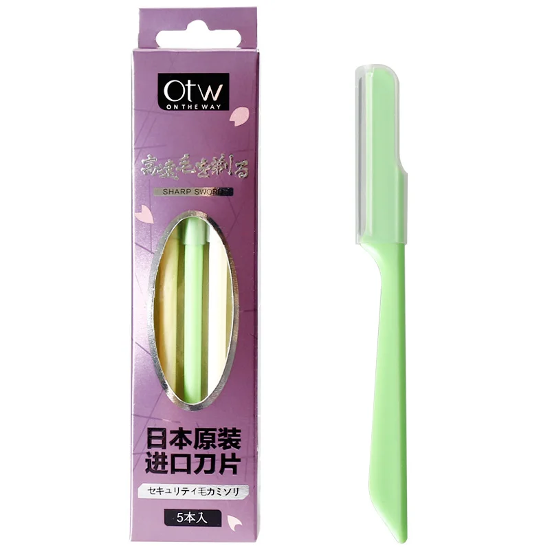 5PCS/Pack Eyebrow Trimmers Women Razors with Cover Safety Japanese Blades Face Hair Removal Scraper Random Color | Красота и здоровье