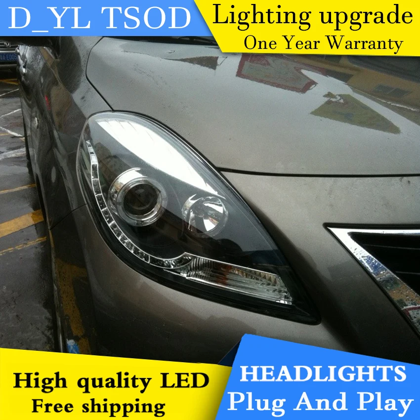 DY_L автомобильный Стайлинг Головной фонарь для Nissan Sunny 2011 светодиодный фонарь DRL H7/D2H HID Xenon bi xenon объектив