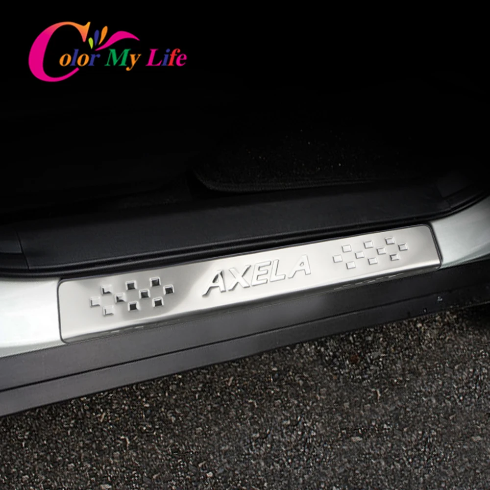 

Stainless Steel 4Pcs/Set Car Door Sill Scuff Plates Fit for Mazda 3 Axela 2014 2015 2016 2017 2018 2019 Accessories