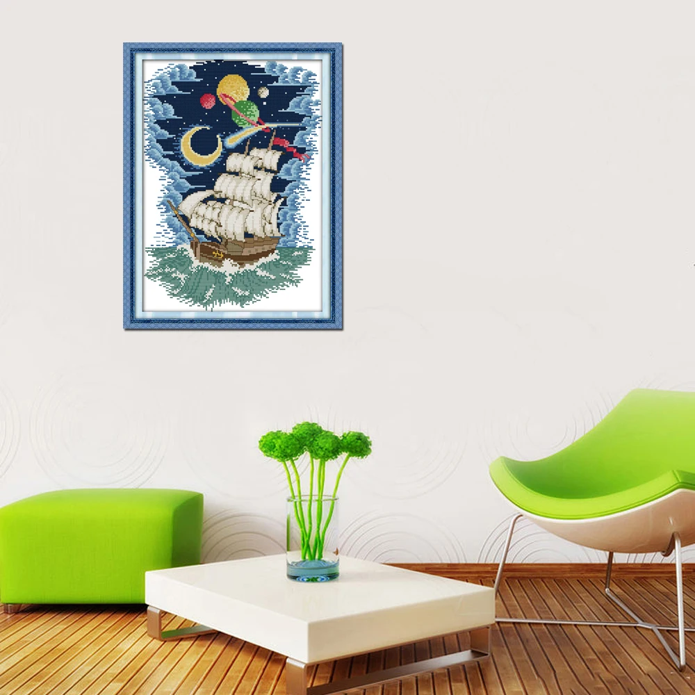 Navigation Patterns Aida Canvas Cross Stitch Hand Made Embroidery Painting Enough for House Ornament | Дом и сад