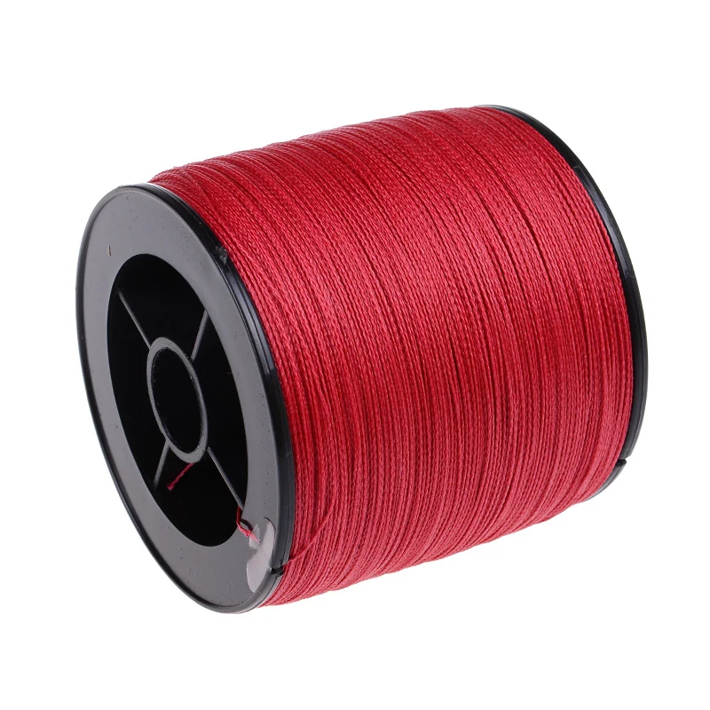 Новый Япония Multifilament 100% ПЭ очень сильный плетеная леска 1000 м 4 пряди spectra красный