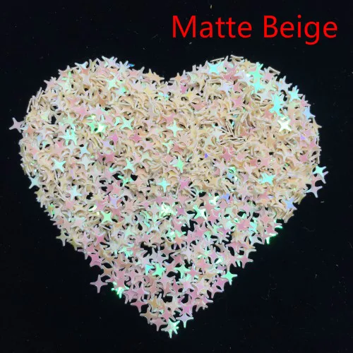 4 мм 9000 шт./пакет Star ультратонкий Sequins Nail Art Блеск Мини блестками Экологичные блестка из ПЭТ декоративный Маникюр Материал - Цвет: Matte Beige