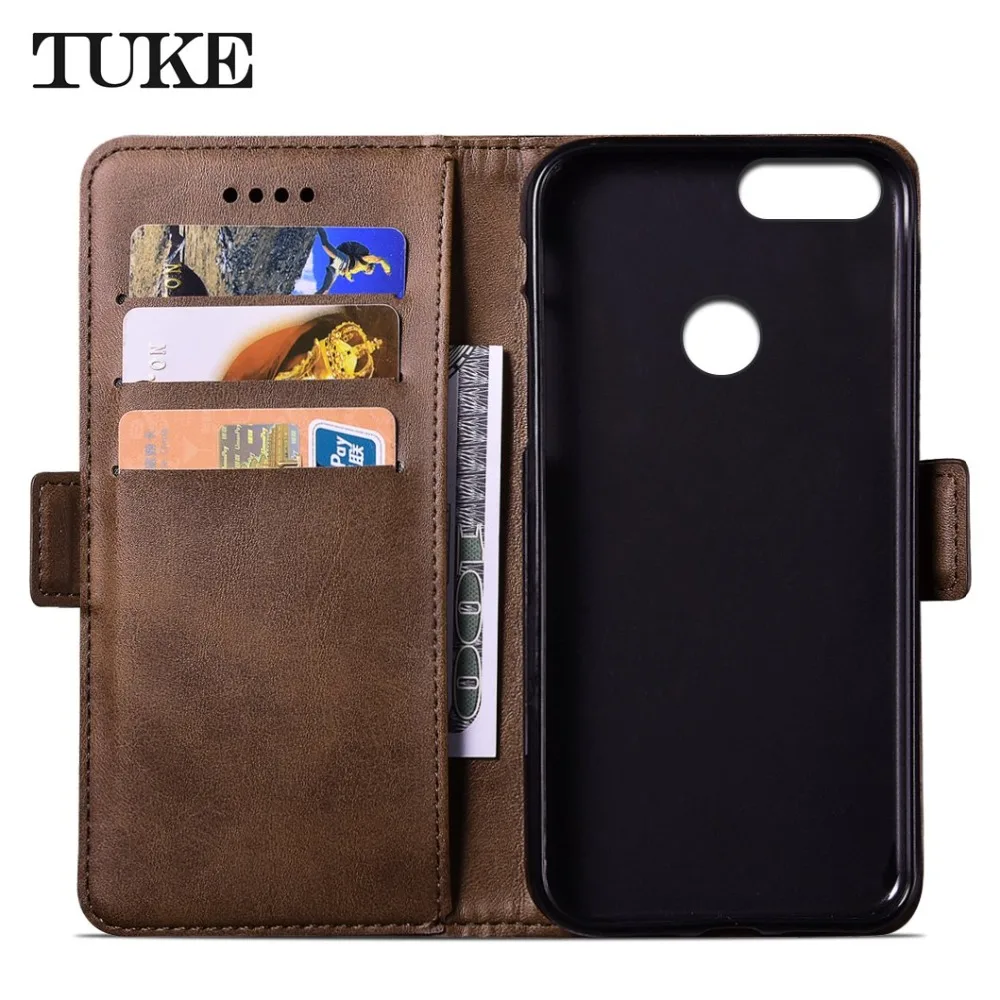 Роскошный флип-чехол TUKE из искусственной кожи для huawei Enjoy 7 кожаный