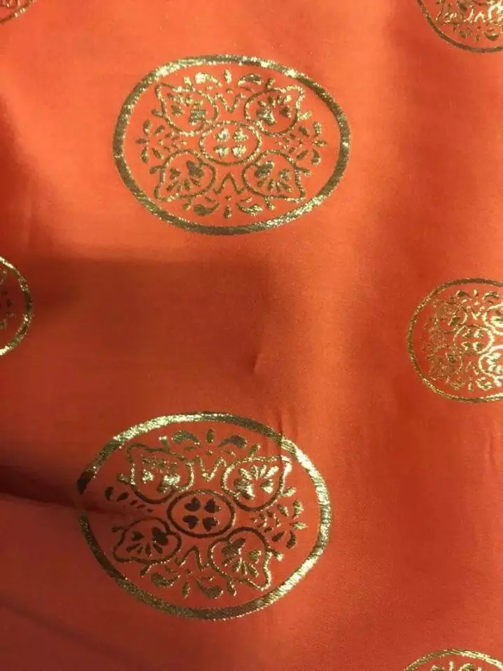 5 Y/pc Fashionable real gold silk lace embroidery african smooth and soft copper velvet fabric for dress JS2-1 | Дом и сад