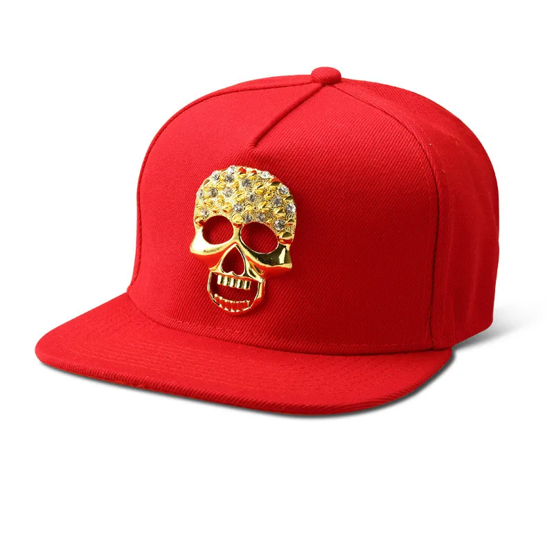 Bling Diamond Ghost Хлопковые бейсболки шапки для мужчин и женщин Gorras golf bone Golden Skull Head