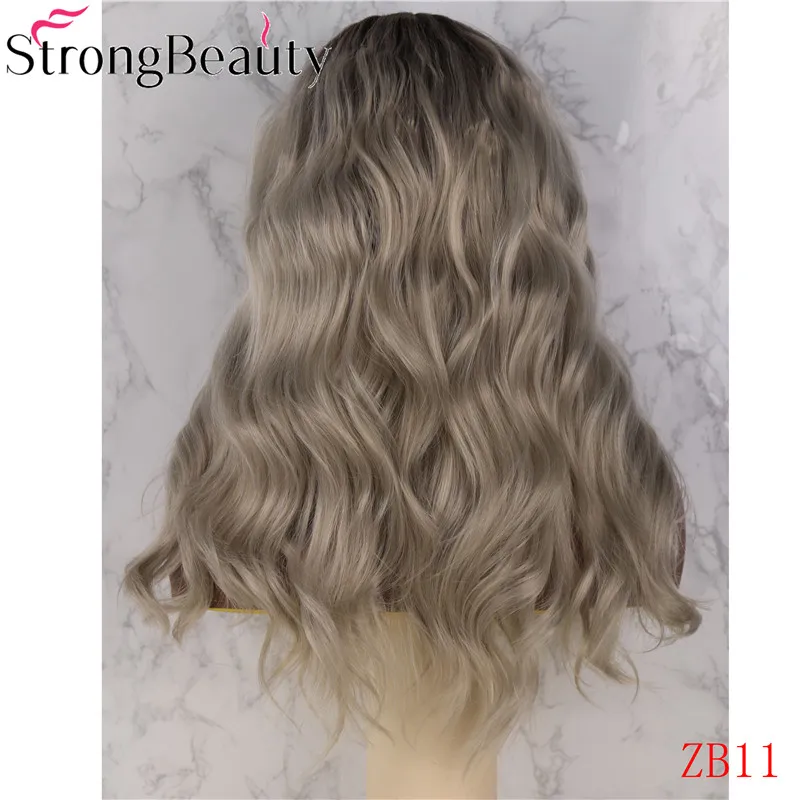 StrongBeauty синтетический парик фронта шнурка длинные волнистые натуральные парики женские парики