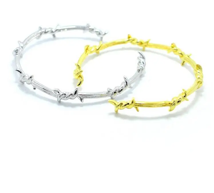 Мужской Открытый Браслет-манжета твист шипы проволока Pulsera титановая сталь геометрический браслет браслеты 16-20 см колючие украшения