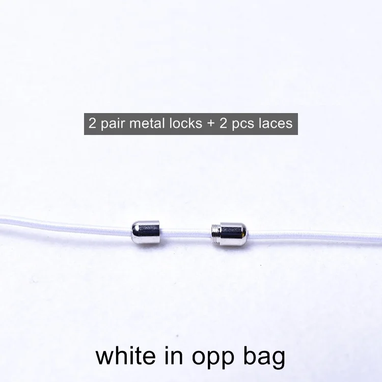 white in opp Новые шнурки без галстука эластичные черные круглые шнурки для ботинок трендовые быстрые шнурки для обуви система шнуровки шнурки F067 - Цвет: white in opp