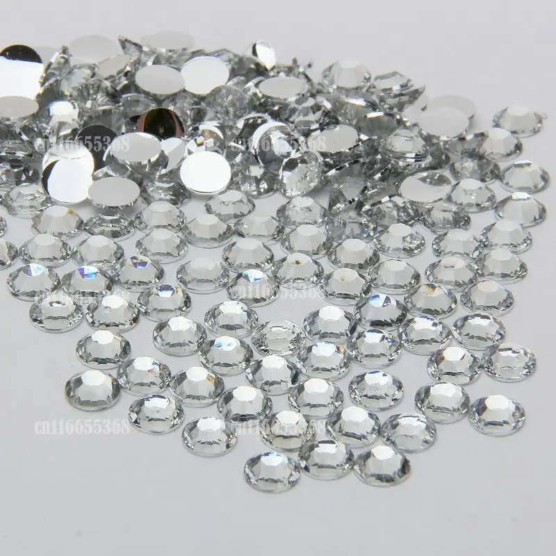 1000 шт прорезиненный плоский 14 украшения для ногтей круглые стразы DIY Bling Nail 6 мм ss30 светло-розовый прозрачный AB белый желтый
