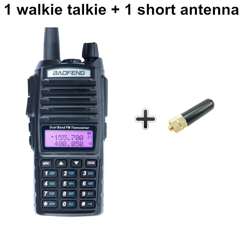 Add a short antenna Baofeng UV-82 иди и болтай Walkie Talkie 8 Вт Dual PTT двухстороннее радио двухдиапазонный Портативный UV 82 трансивер UV82 Woki токи сертификатом от сертификационной радиостанций 50 км - Цвет: Add a short antenna