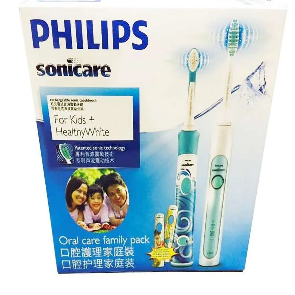 Philips Sonicare Семья комплект HX6314 электрическая зубная щетка водонепроницаемый для родитель-ребенок аккумуляторная с зарядной базы