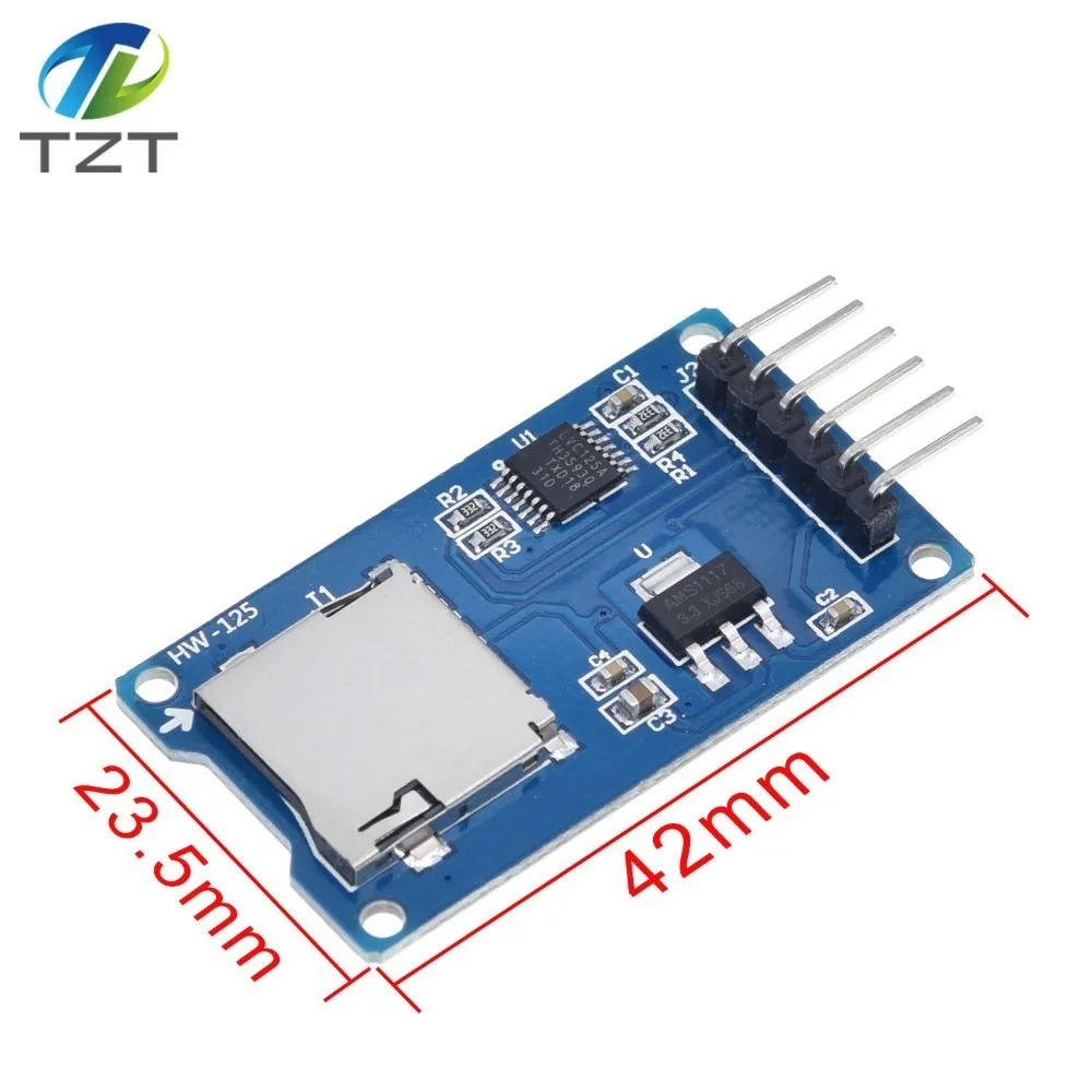 Модуль считывания карт Micro SD mini TF интерфейсы SPI с чипом преобразователя уровня для