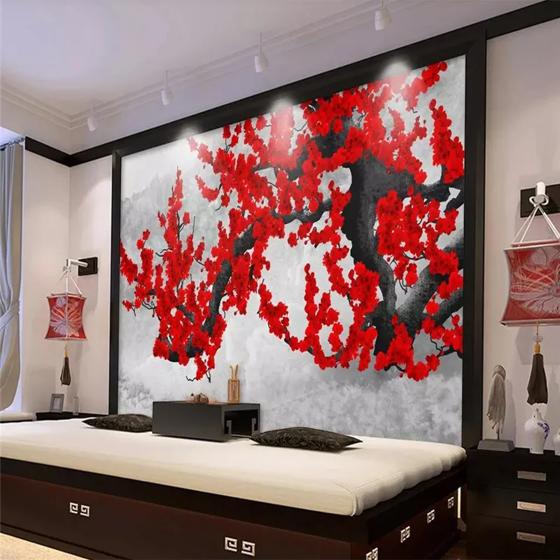 3D wallpaper new Chinese ink hand-painted plum wall professional production mural photo wallpaper
3D wallpaper new Chinese ink hand-painted plum wall professional production mural photo wallpaper