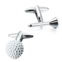 hawson sports style cufflinks golf ball pattern cuff links with white enamel for men french cuffsshirts gift for golf players