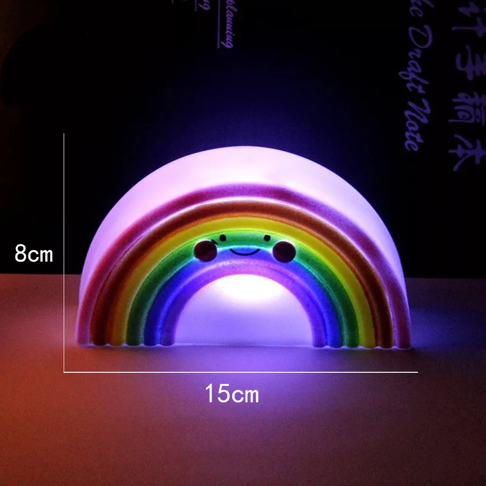 Rainbow Light Детские светодиодный ночной Светильник для детей Единорог Луна облака солнце звезда детские игрушки для сна светильник-Набор для творчества, обучающая игрушка для детей детский стол лампы Главная деко - Цвет: Rainbow Light