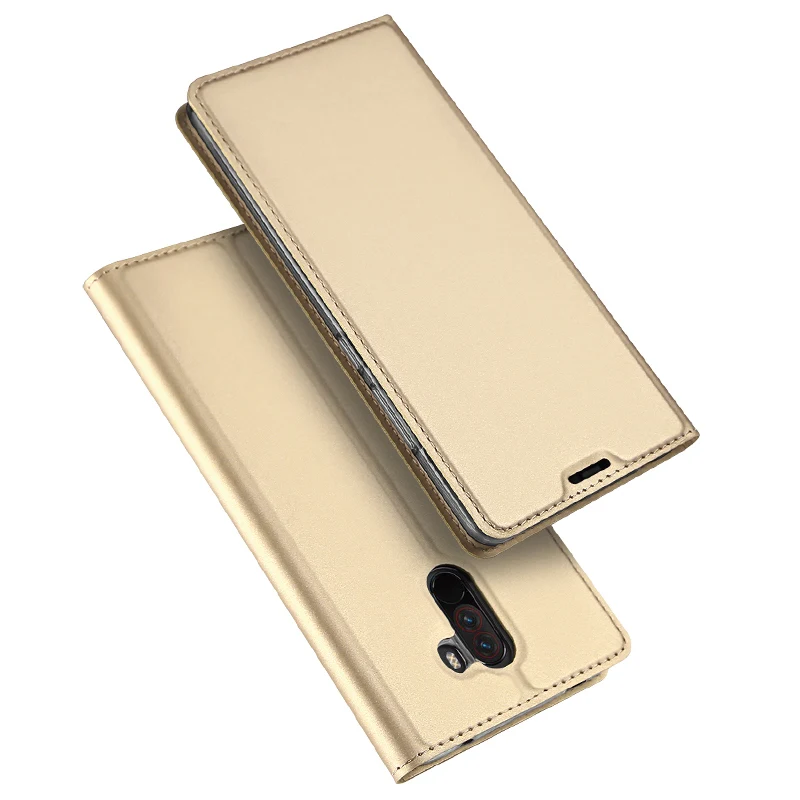 Gold Чехол Xiao mi Pocophone F1, кожаный чехол-книжка для Xiaomi mi F1, чехол Xio mi, кожаный чехол-кошелек для Xiao mi Poco F1, чехол для телефона s - Цвет: Gold