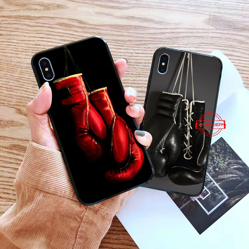 

Cartoon Boxing Girl Gloves Silicone soft Case for iPhone 5 SE 5S 6 6S Plus 7 8 11 Pro X XS Max XR