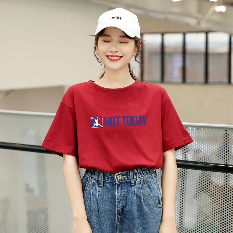 Футболка женская с надписью Not Today в стиле Харадзюку|Футболки| |