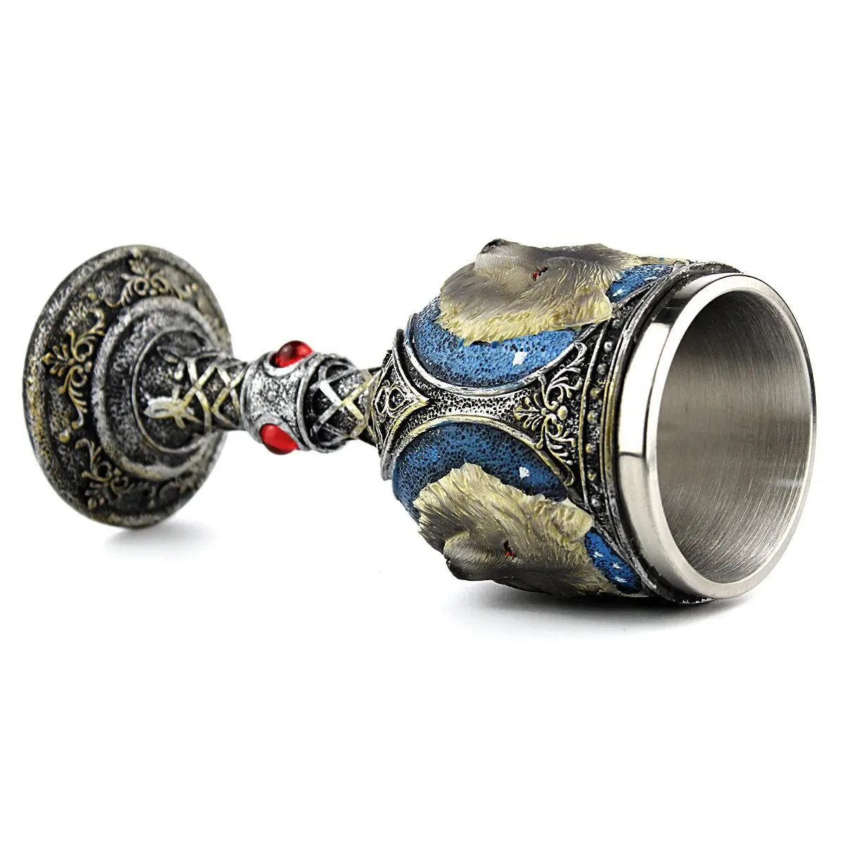 Ретро бокал из нержавеющей стали с 3d черепом для вина питьевое молоко кофе