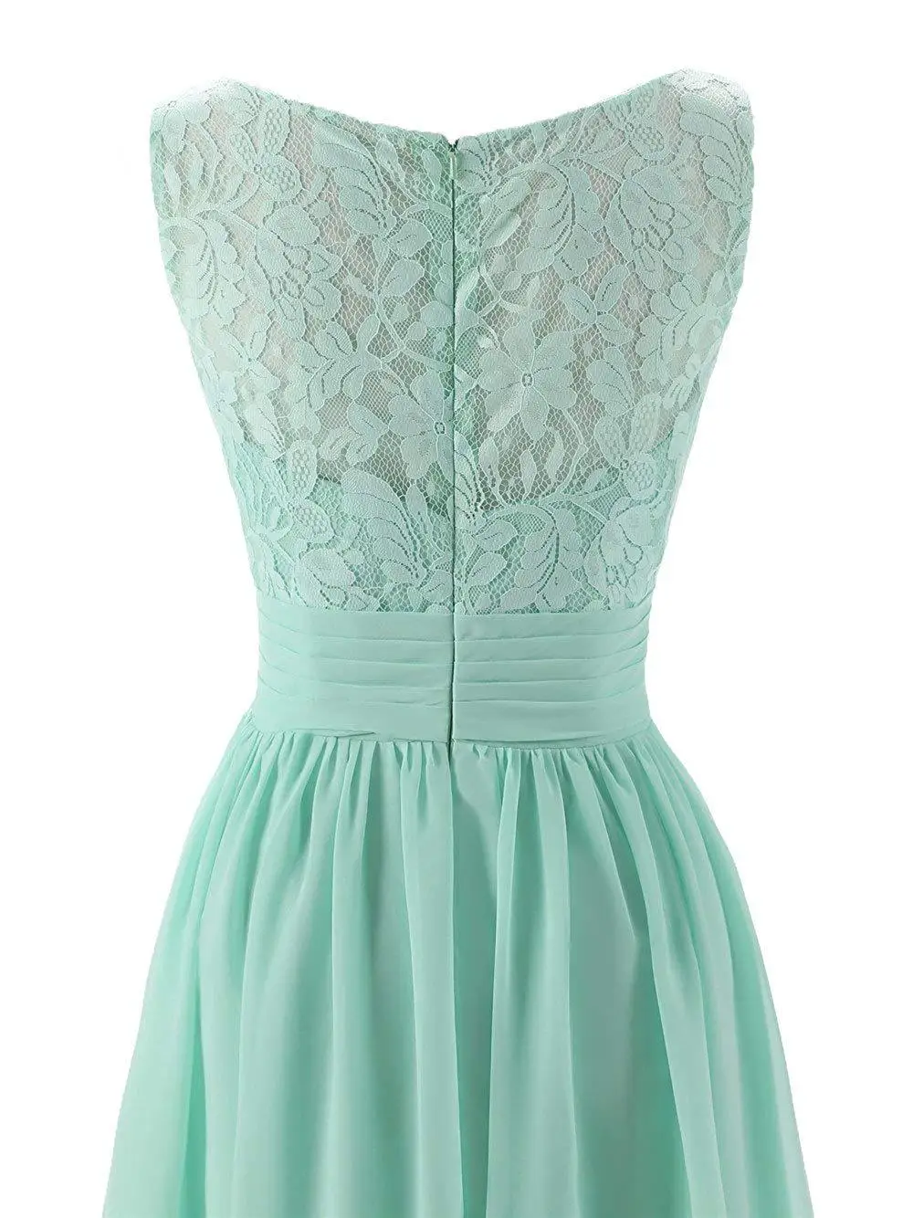 Женское длинное вечернее платье мятно-зеленое ТРАПЕЦИЕВИДНОЕ ПЛАТЬЕ С V-образным