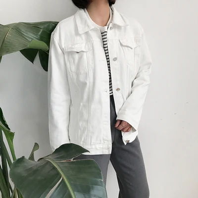 2 цвета 2017 корейский стиль Осень Ins однотонная джинсовая куртка женские куртки