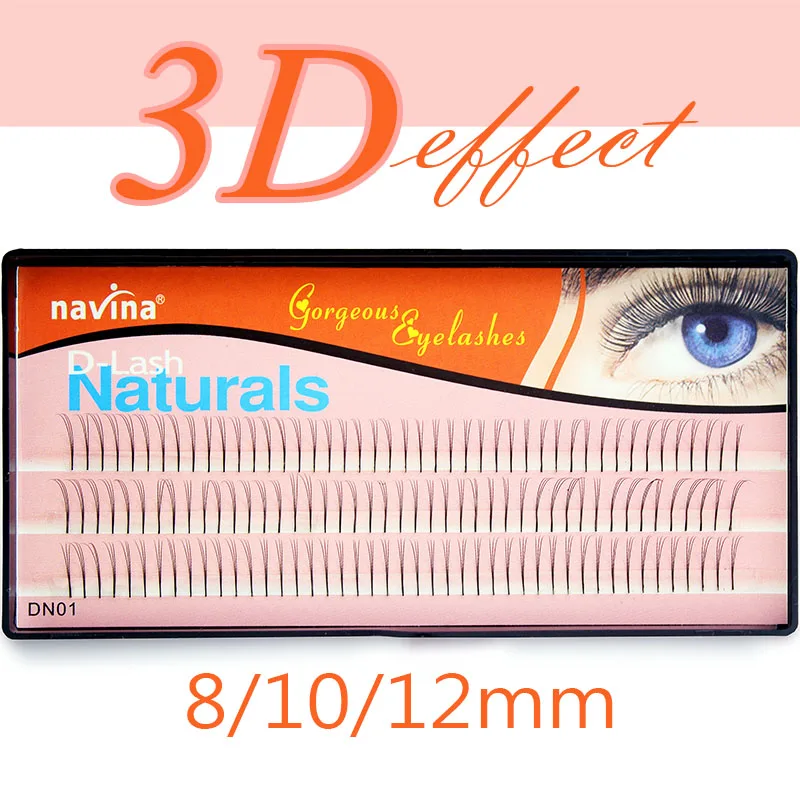 Накладные ресницы Navina натуральные мягкие длинные черные для наращивания ресниц