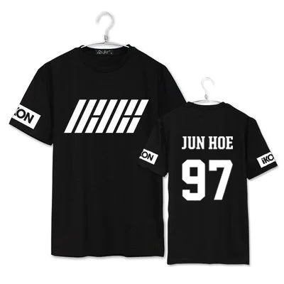 K-POP ikon дебютный альбом с надписью WELCOME BACK футболки короткими рукавами Kim Hanbin BOBBY