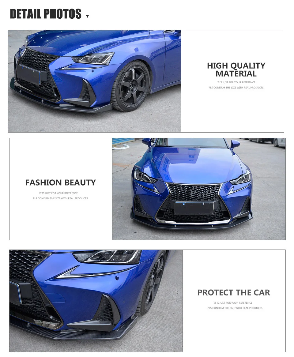 Углеродного волокна/FRP автомобиль передний бампер спойлер разветвители для Lexus IS300 IS350 основание F Sport Sedan 4 двери гвардии протектор
