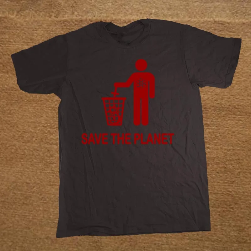 BLACK Летняя Новинка, забавные атеистские футболки Save The Planet, мужские хлопковые футболки с круглым вырезом, футболки в стиле хип-хоп - Цвет: BLACK