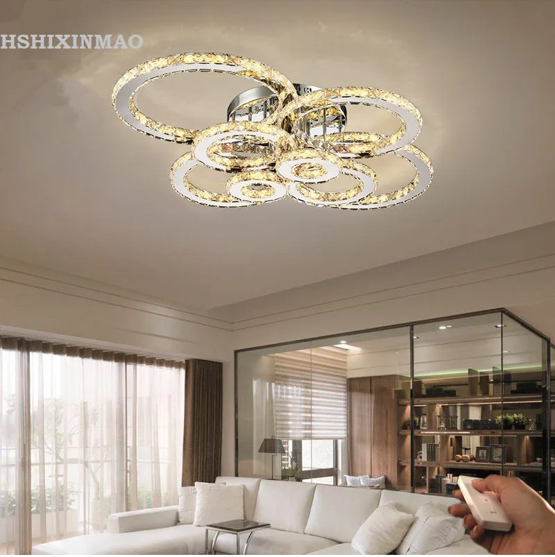 Кристальные современные светодиодные потолочные лампы для гостиной спальни