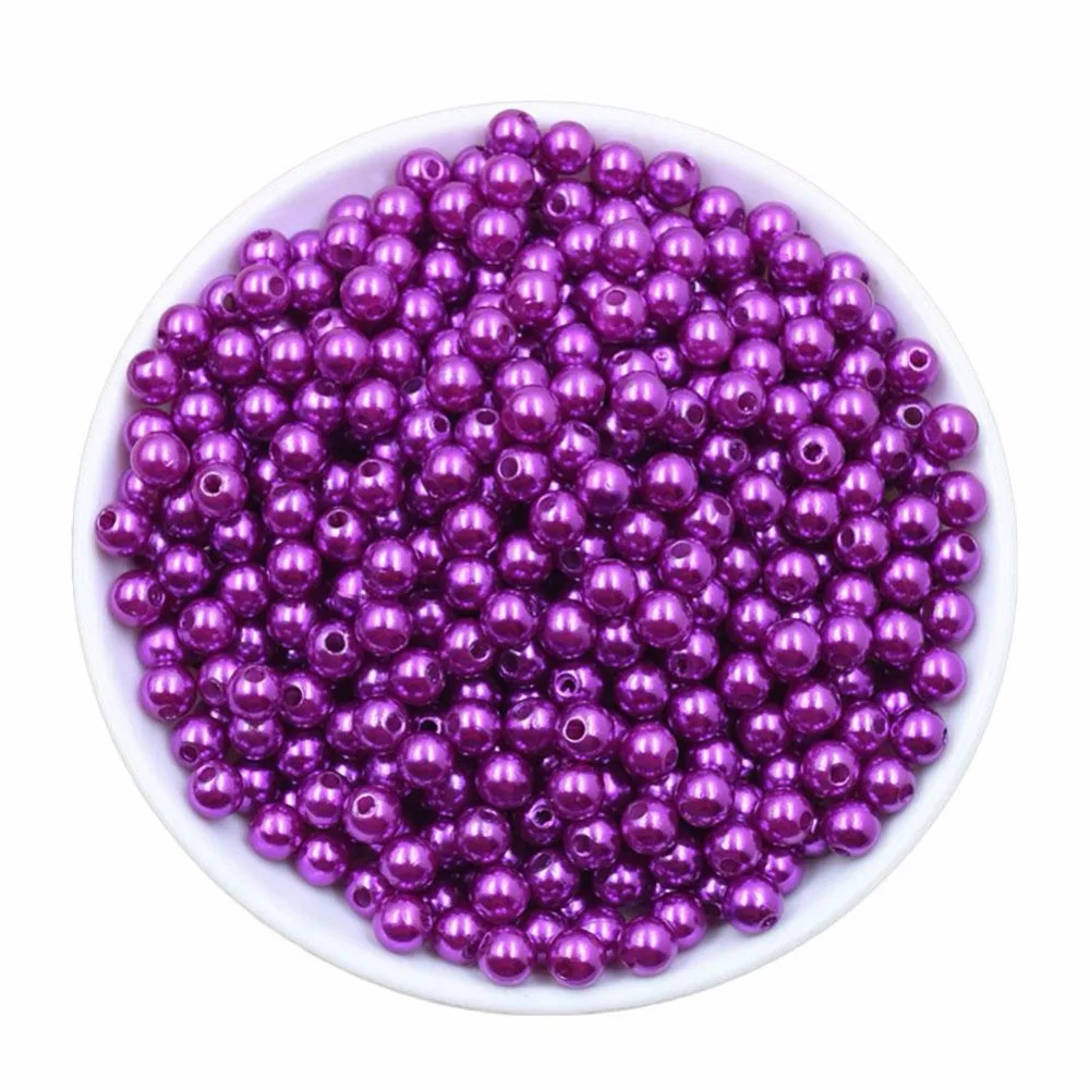 Хит продаж 6/8 мм акриловые круглые объемные бусины жемчужин по оптовым ценам для