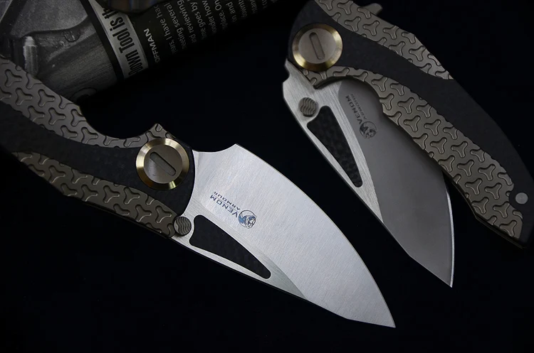 Складной нож VENOM M390 титановый для кемпинга и охоты карманный кухонный фруктов