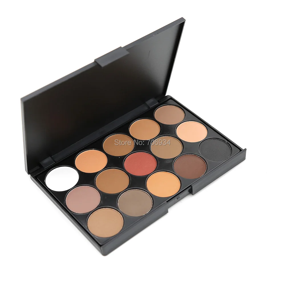 Палетка матовых теней для век 1 шт. 15 цветов шоколадных 18 г E15 02 #|chocolate eye shadow palette|matte