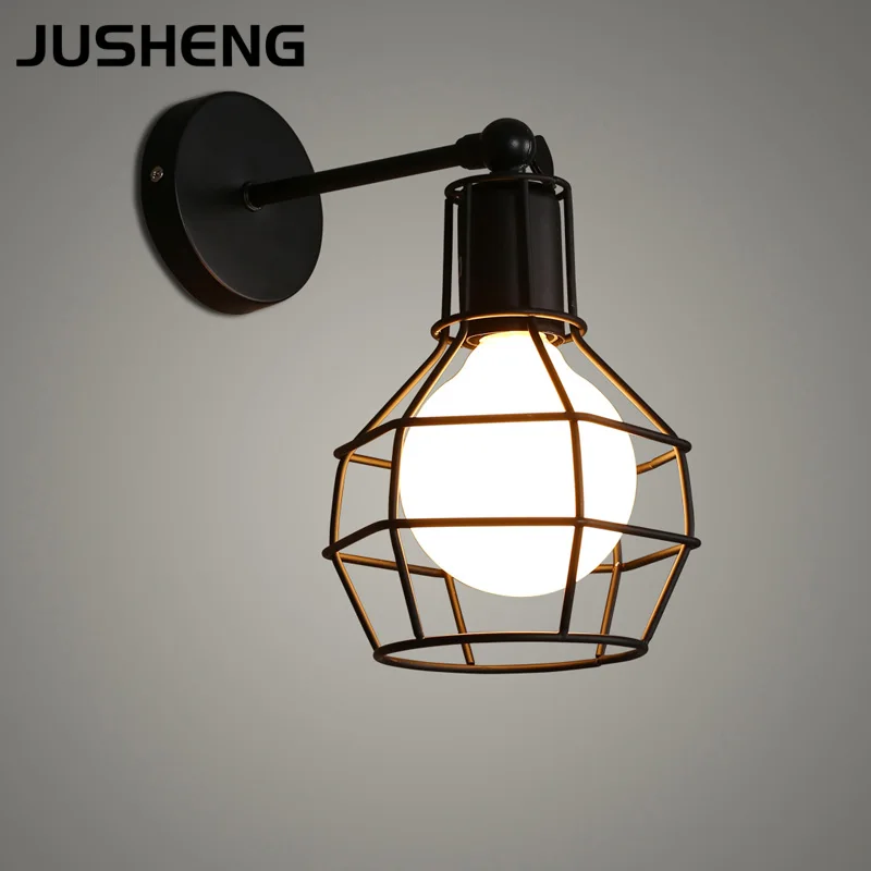 Витажный промышленный металлический каркас Led Регулируемая настенная лампа
