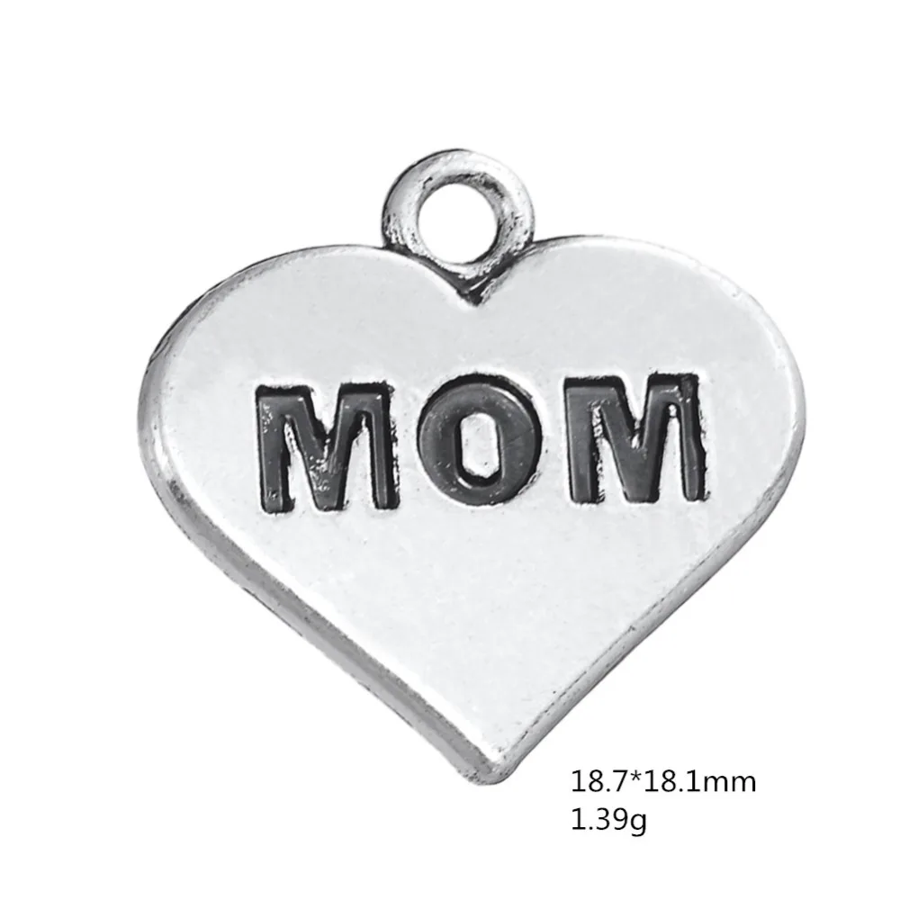Skyrim вырезать слово мама на сердце Dsign Charm Fit оригинальный браслет DIY ювелирных