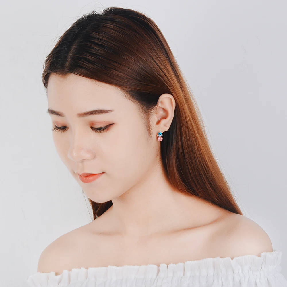 Todorova Delicate Blue Zirconia Star Women Earrings Jewelry oorbellen Strawberry Crystal Stud | Украшения и аксессуары