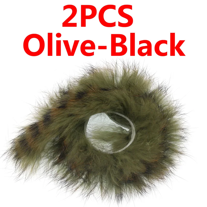 2PCS Olive-Black Wifreo 2 шт Кролик Мех заяц Zonker полоски для завязывания мух Zonker Minnow стримеры Рыболовные Мухи приманки материал многоцветные - Цвет: 2PCS Olive-Black