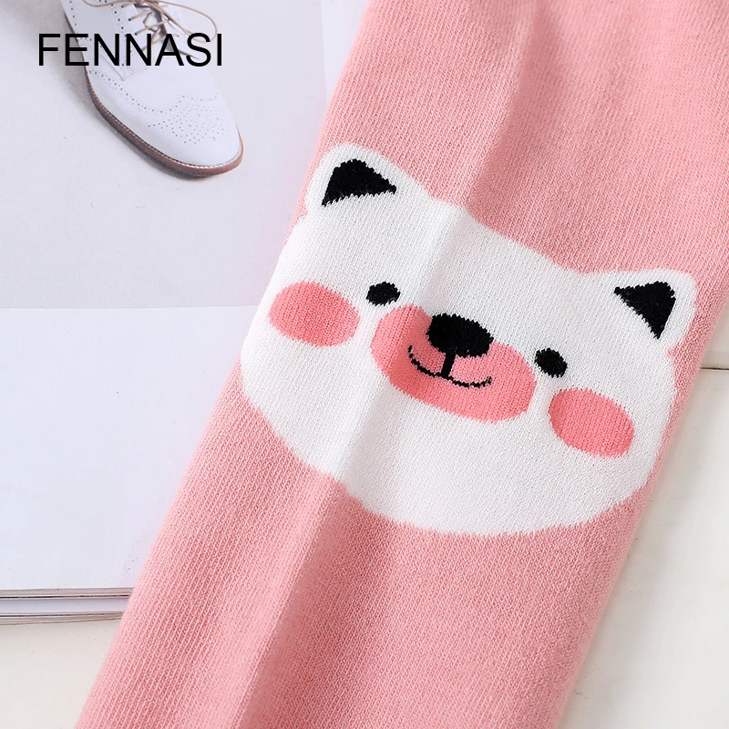 

FENNASI Women's Thick Cartoon Sexy Stockings Cute Thigh High Socks Kawaii Over Knee Stockings Female Cotton Knee High Socks