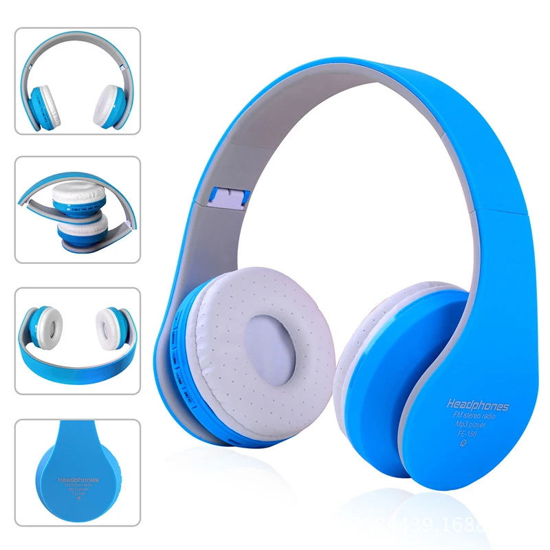 Digital 4 in 1 Stereo Wireless Bluetooth 4.1 + EDR Headphone Foldable Headset &amp Wired Earphone with Mic MicroSD/TF FM Radio |