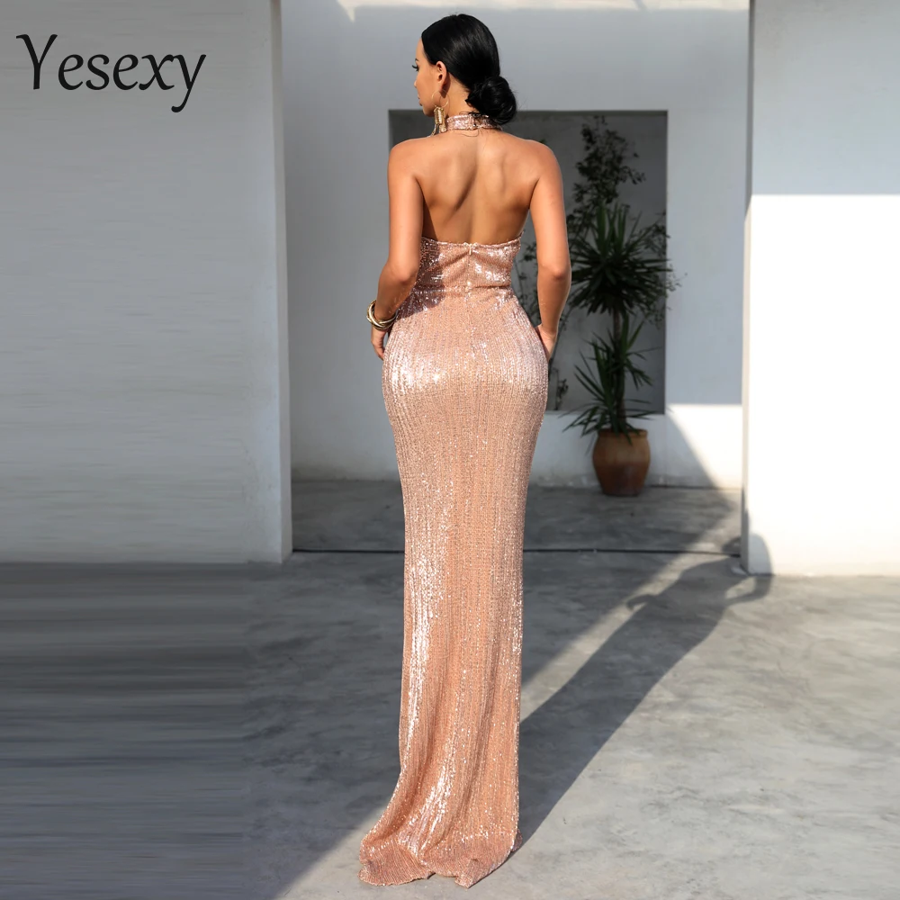 Yesexy 2019 Сексуальная Высокая шея с открытыми плечами низким вырезом на спине