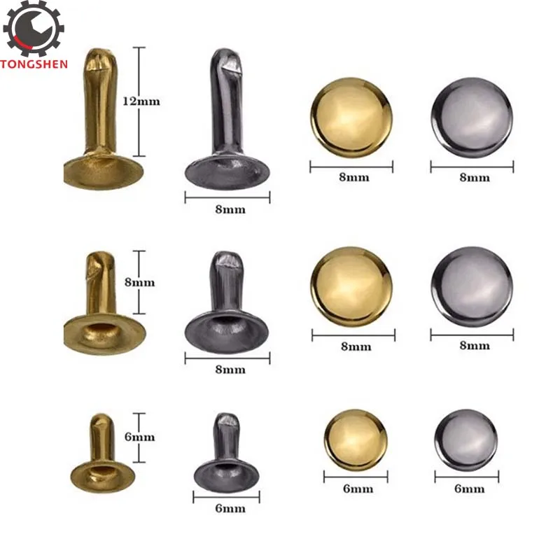 

30sets Leather Rivets Single-sided Cap Rivets Single Cap Rivet Tubular Metal Studs for Leather Craft Repairs Decoration