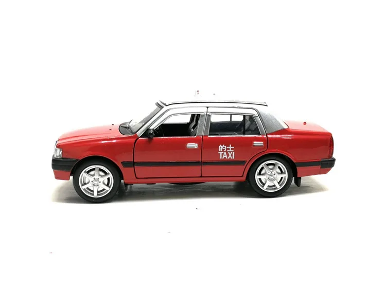 1/32 Toyota Crown HongKong такси литая машина модель такси игрушки со звуковым освещением оттяните назад для детей подарки игрушки