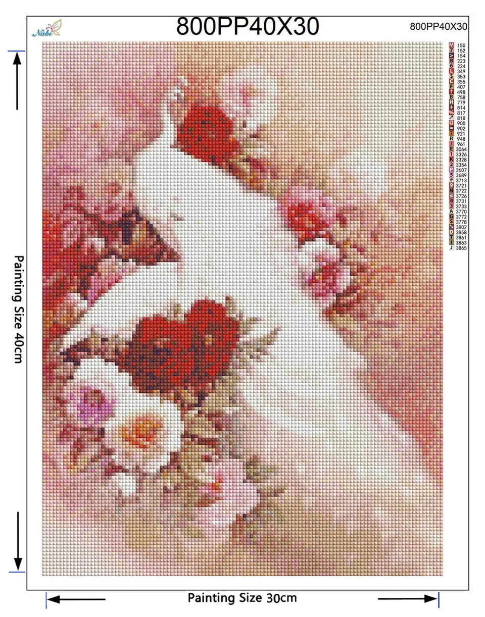 Animals DIY diamond Painting crystal white peacock 3D Cross Stitch Decorative diamond embroidery square Rhinestone zx