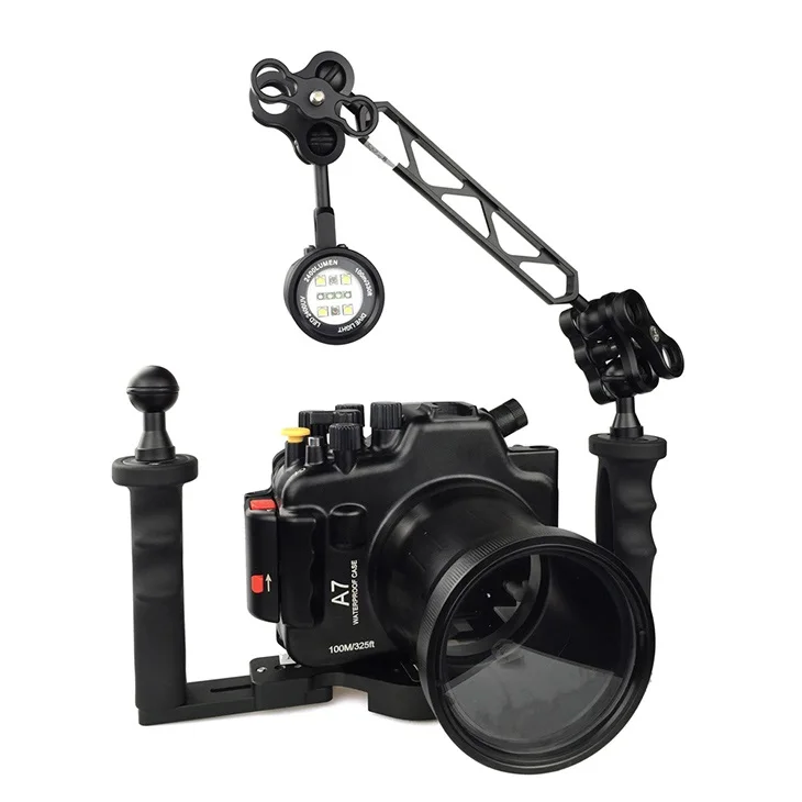 Для Sony A7 100 M/325ft подводный алюминиевый корпус водонепроницаемый поднос для камеры