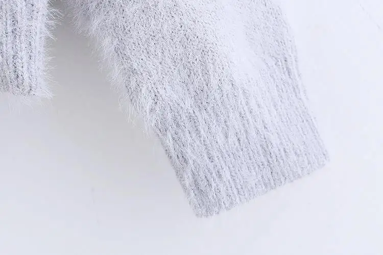 Autumn winter hollow out Santa Claus printed single color solid patch girls cashmere knitted mohair sweater women warm lace tops | Женская